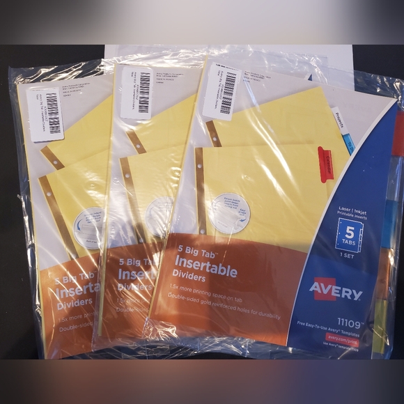 Avery Big Tab 5 Dividers 3pks - Picture 1 of 1